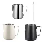 Latte Art Pen Milk Frother Cup Clear Scale Espresso Steaming Pitchers Home