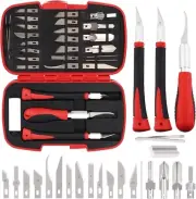 30Pcs Precision Hobby Craft Knife Set Includes Hobby Knife Cutting Tool, Blades