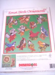 Dimensions Counted Cross Stitch Ornaments Kit "Forest Birds Ornaments" #8414 NOS