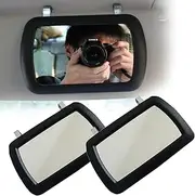 ZWZCYZ 2 Pack Clip-On Visor Mirror,Car Sun Visor Mirror HD Vanity Visor Mirror Sun-Shading Cosmetic Mirror with Clips on Universal Car Interior Accessories,Suitable for Car,Truck,SUV