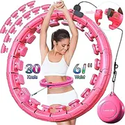 Weighted Hula Hoop | 28 Knots for Plus Size | 13 Knots with Intelligent Counter | Fitness, Children and Adult Weight Loss, Workout Equipment, Infinity Hoop, Abdominal Toner, Smart Exercise