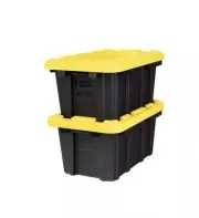 2 - 6.5 qt Storage Tote Container Bin TikTok Viral Tough Yellow Lid Hope Depot