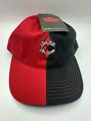 The Suicide Squad Hat Live Fast Die Clown Split Color Red Dad Cap NWT DC Comics