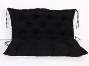 10cm Thick Bench Cushion with Strap 2/3 Seater Garden Bench Pad Soft Seat Mat for Outdoor Indoor Patio Swing Chair Recliner 120x100x10cm Black