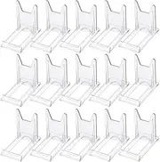 15 Pieces Clear Plastic Plate Stands,Adjustable Clear Acrylic Plastic Display Stand,Angle Plastic Display Stand Easel, Acrylic Plate Stands for Display for Home Office Festival Party Display