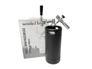 128oz Mini Keg Growler Carbonated Beer Growler Tap System 304 Stainless Steel...
