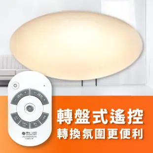 【DanceLight 舞光】LED 30W 星鑽遙控吸頂燈 可調光調色 適用2~4坪(轉盤式遙控 調光調色更自在)