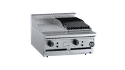 B+S Black Combination 300mm Grill Plate & 300mm Char Broiler Bench Mounted Natural Gas