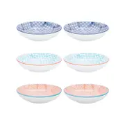 Nicola Spring Patterned Porcelain Pasta Bowls - 3 Designs - Set of 6