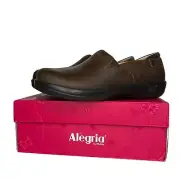 New Alegria Brown Leather Keli Clogs professional slip on 42 oiled brown