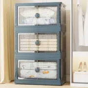 Stackable Storage Bins With Lids, Collapsible Plastic Storage Bins, 144QT-3 P...
