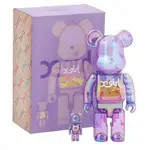 BEETLE BE@RBRICK X-GIRL 紫色 CLEAR PURPLE 庫柏力克熊 100 400%