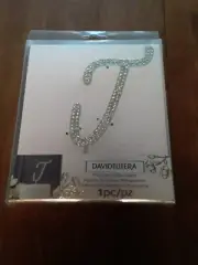 New Silver Rhinestone Monogram Cake Topper "J" by David Tutera Wedding Sweet 16