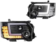 Led Car Headlights Compatible For Toyota Compatible For Hiace 200 Series 2004-2019 Headlight With Dynamic Running Light DR-L Headlamp(2pcs Left Hand Drive)