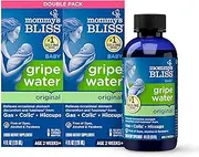 Mommy's Bliss Double Pack Gripe Water for Babies 2 Weeks & Up, Relieves Stomach Discomfort from Gas, Colic, Fussiness & Hiccups, 4 Fl Oz (Pack of 2), 8 Fl Oz