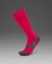 Vectr Light Cushion Full Length Compression Socks, 2XU, M2, Hot Pink/Grey, Unisex