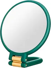 Face Mirror Magnifying,Round Double Side Tabletop Mirror with Stand - Precision Makeup Tool, Magnification Travel Glass for Outdoor Dressing, Home Desk Use