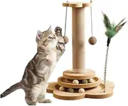 YIGECHENXIN Indoor Multifunctional Cat Tree, with Post and Hanging Ball Cozy Kitten Apartment Plush Perch for Kittens Pet Play House, Indoor Cats
