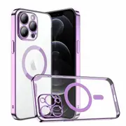 For Apple iPhone 12 Pro MagSafe Magnetic Case with HaloLock Shockproof Military Grade Protection Scratch Resistant Back Protective Cover (Purple)