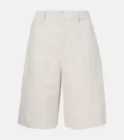 ['S Max Mara] 'S Max Mara Eric cotton and linen Bermuda shorts UK 12 white
