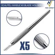 Surgical Scalpel Handle Blade Holder #3 with Round Pattern Stainless Steel 5Pcs