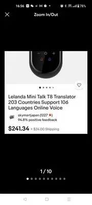 DUTERID Voice Translator with Camera Translation Function Supports 106 Languages