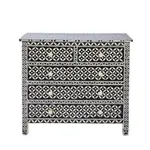 [OneWorld Collection] Stella Bone Inlay Chest of 5 Drawers Black/White