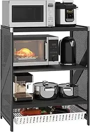 Oven Stand Multifunction Microwave Shelf Rack 4 Tier Aluminum Alloy Freestanding Organizer Microwave Stand Home Microwave Oven Rack Toaster Stand