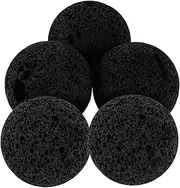 TOYANDONA 5pcs Garden Volcanic Stones Round Lava Rock Pebbles Aromatherapy Stone Ball Natural Landscape Rocks for Outdoor Fish Tank Terrarium Pond Zen Garden