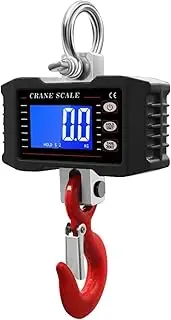 [JAJAJ] Industrial Digital Crane Scale Digital Hanging Scale 1000kg 2204lbs Crane Scale LCD Digital Backlight Portable Heavy Industrial Hanging Hook Scale Rechargeable for Farm,Livestock,Factory,Construction(