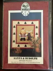 Santa & Rudolph Applique Quilt PATTERN ONLY Holidays Christmas Reindeer Claus