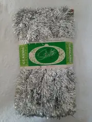 Vintage Christmas Tree Starlite Silver Tinsel Garland 15 ft Indoor Outdoor USA