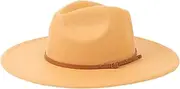 [Howard's] Fedora Hats for Women - Wide Brim Hat, Womens Sun Hat Sun Protection for All Seasons, Ladies Cowboy Hat, One Size