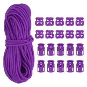 16 Yard Cord & Single Hole Lock & Double Hole Lock, Purple 21 Pack