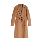 (W) S Max Mara Pauline Virgin Wool Coat Camel