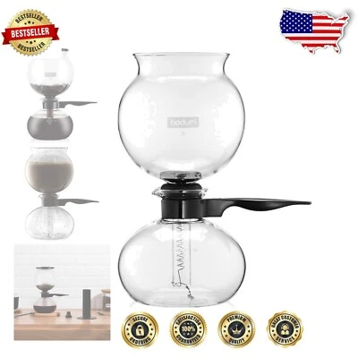 34 oz Pebo High Heat Glass Coffee Maker - Exceptional Vacuum Brewing Experience