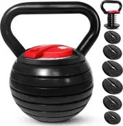 Portable Adjustable Kettlebell: 40 lb with Easy Lock & Slide Mechanism