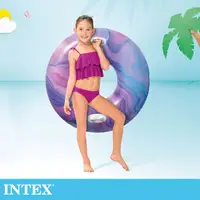 在飛比找PChome24h購物優惠-INTEX 炫染風游泳圈-直徑114cm-3款任選 適9歲+