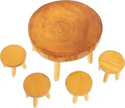 1 Set Dollhouse Table and Chairs Vintage Home Decor Mini Chair for Tables Home Accessories Retro Decor Desk Chair Decoration Chairs for Dining Table House Timber