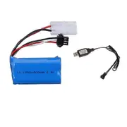 6.4v 500mah Li-ion Battery With Usb Charger Compatible Wltoys 18401 18402 Rc Toy Car Boat Spare Parts 6.