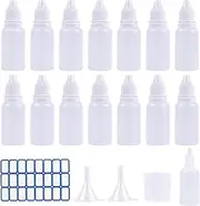 DHAIQC 15 Pcs 20ML Plastic Dropper Bottle, Plastic Empty Squeezable Eye Dropper Bottles Mini Squeeze Eye Liquid Dropper Bottle with Cap (20ml)
