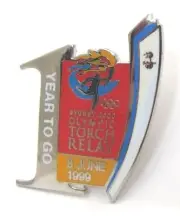 1 YEAR TO GO TORCH RELAY 8 JUNE SYDNEY OLYMPIC GAMES 2000 PIN BADGE COLLECT #234