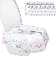 20Pack Toilet Seat Covers Disposable, Ultra-Large Waterproof Toilet Seat Pad for Kids Adults, Anti-Slip Toilet Seat Mat, Soft Non-Woven Toddler Potty Training Toilet Cover Liners for Travel Public (B)