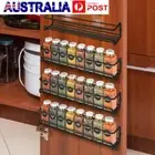 4pcs Wall Mount Spice Rack Organisers - Single Tier Spice & Herb Jar Holders