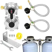 Propane Regulator with Hose,RV Propane Tank Regulator with 18 Inch Hose | Automatic Changeover Adapter with Gauge, 2-Stage Replacement Parts