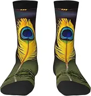 [EdWal] Soft feather print Moisture Wicking Socks Sports Socks for Men and Women Warm thermal Boot Hiking Socks