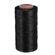Flat Waxed Thread for Leather Sewing, 295 Yards / 270m, 150D, Black