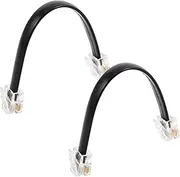 KALLORY 2PCS Core Male to Male Telephone Line Connector Flat Cable for Home Office Easy Installation Stable Signal Transmission Compact Design Versatile Use