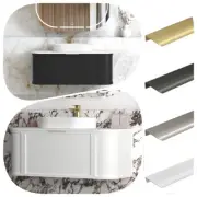 QLD 1200mm Otti Hampshire Curved Satin White or Black Plywood Vanity