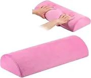 YANGHX Large Size Half Moon Bolster Pillow Leg Pillow For Neck Back Knees Legs Support Lumbar Roll Half-Moon Shape (Pink)